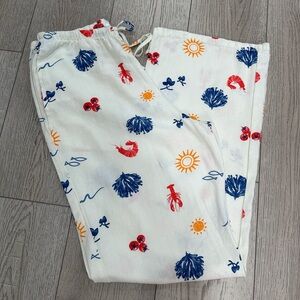 Cali 1850 Women's Medium White Printed Linen Pull On Beach ...